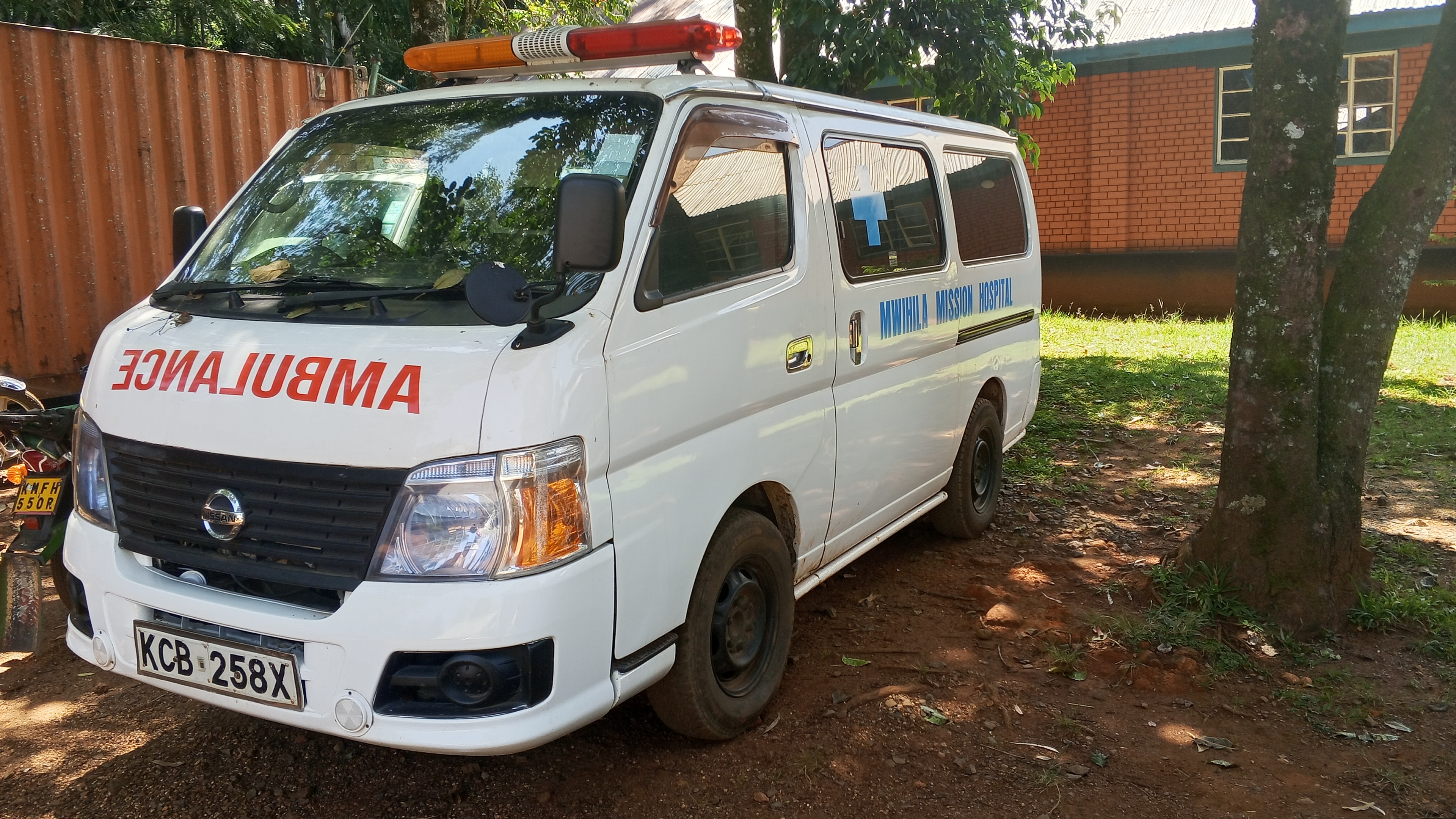 Mwihila Mission Hospital ambulance ready for emergency response